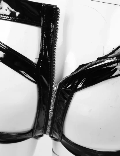 Glossy Zippered Crotch Jockstrap - Image 6