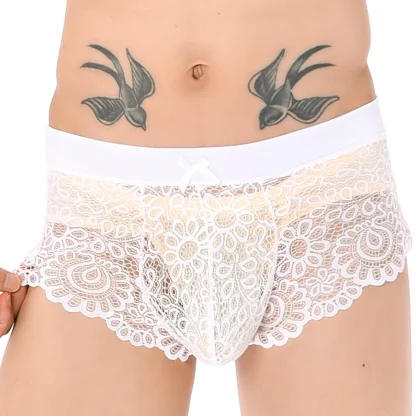 Sheer Lace Sexy Boxer Briefs - Image 5