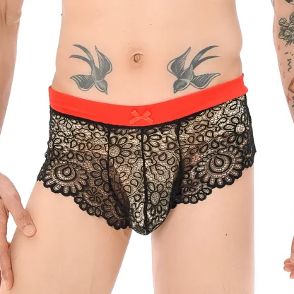 Sheer Lace Sexy Boxer Briefs - Image 3