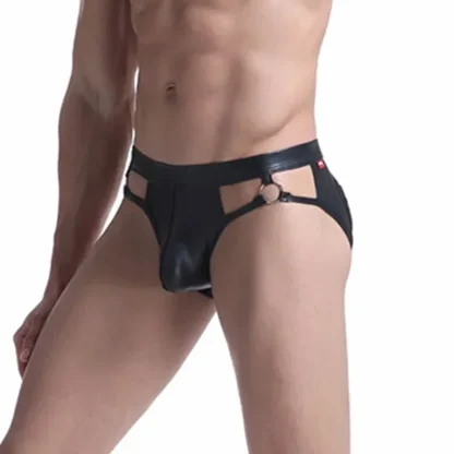 Men's Elastic Black Jockstrap - Image 4