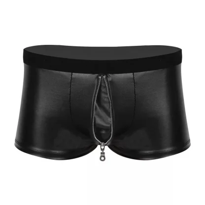 Zip Crotch Black Boxer Brief