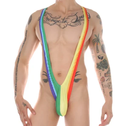 Colorful V-sling Mankini Bodysuit