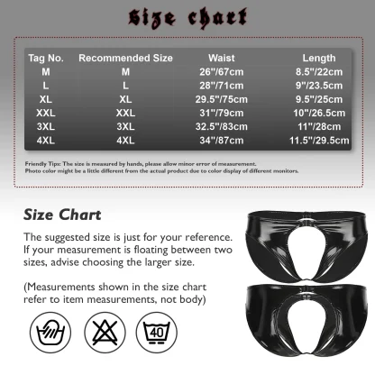 Faux Leather Crotchless Jockstrap - Image 7