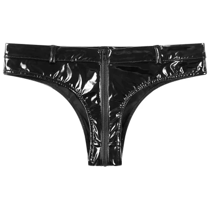 Low-rise Zip Crotch Shiny Panty - Image 5