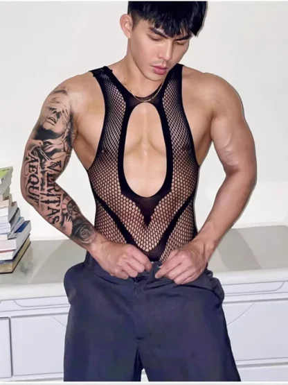 Fishnet Suspender Bodystocking - Image 3