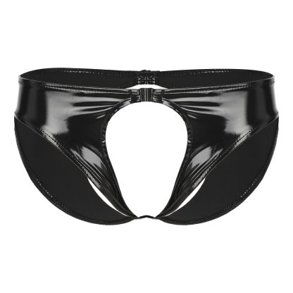 Faux Leather Crotchless Jockstrap - Image 5