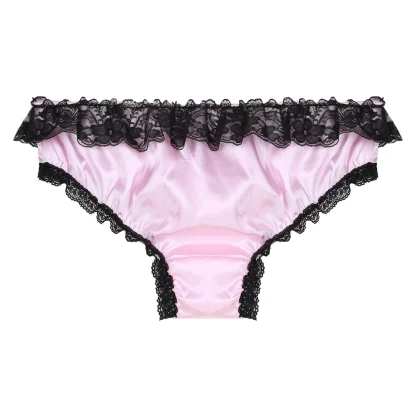 Lace Trim Bowknot Bikini Brief - Image 4