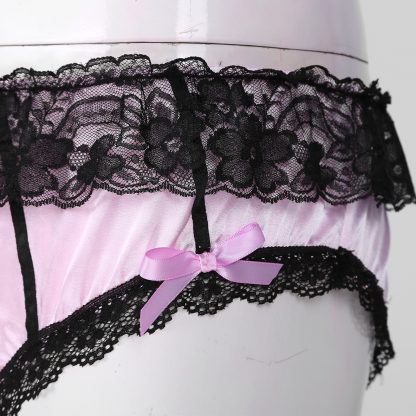 Lace Trim Bowknot Bikini Brief - Image 6