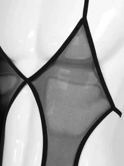 See-through Halter Crotchless Bodysuits - Image 5