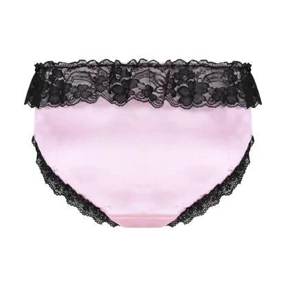 Lace Trim Bowknot Bikini Brief - Image 2