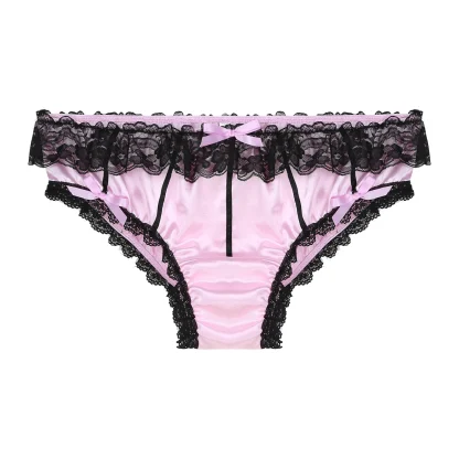 Lace Trim Bowknot Bikini Brief - Image 3