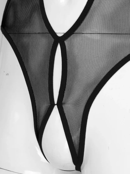 See-through Halter Crotchless Bodysuits - Image 6