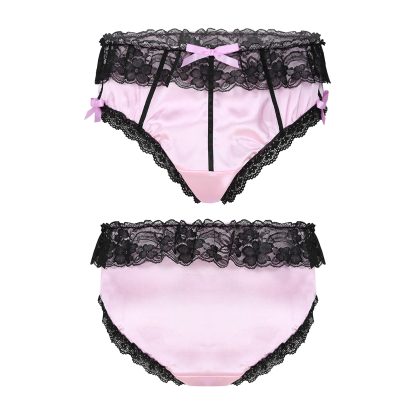 Lace Trim Bowknot Bikini Brief - Image 8
