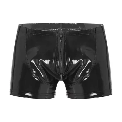 Zip Crotch Glossy Boxer Brief - Image 2