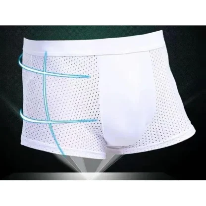 Mesh Plain Color Boxer Brief - Image 4
