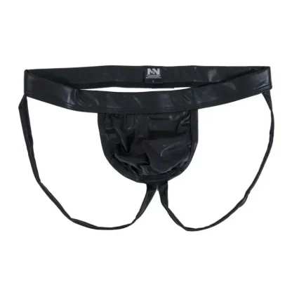 Faux Leather Black Jockstrap - Image 5
