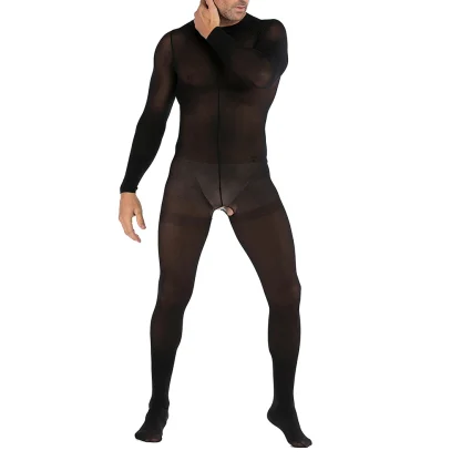 Elastic Mesh Open Crotch Bodystocking - Image 4