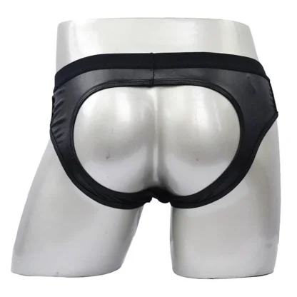 Faux Leather Cutout Jockstrap - Image 4