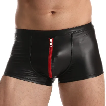 Zippered Crotch Black Boxer Brief