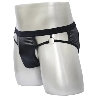 Faux Leather Cutout Jockstrap - Image 3