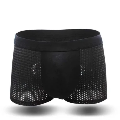 Mesh Plain Color Boxer Brief - Image 2
