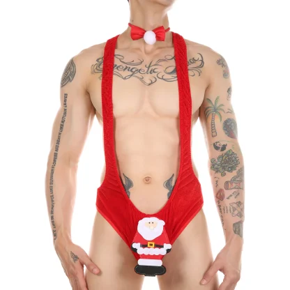 Sexy Christmas Mankini Bodysuit