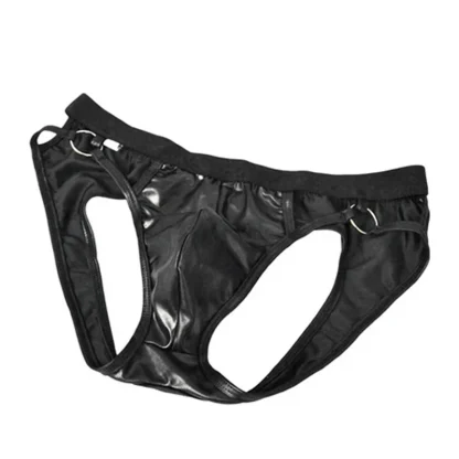 Faux Leather Cutout Jockstrap - Image 5