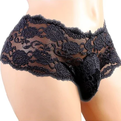 Sexy Men's Floral Lace Panties - Image 3