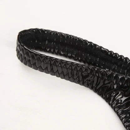Sleek Black Shiny Crotchless Thong - Image 8