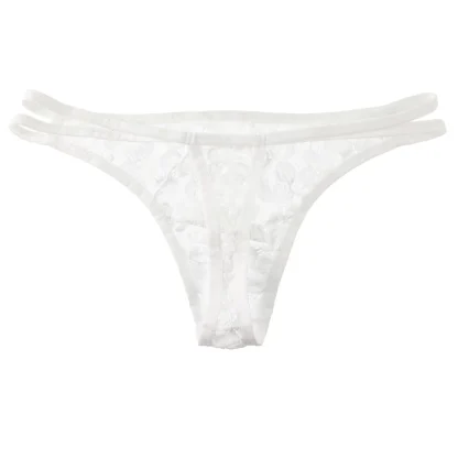 Strappy See-through Lace Thong - Image 12