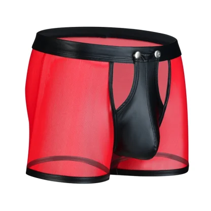 Mesh Snap Button Crotch Boxer Brief - Image 3