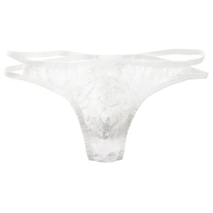 Strappy See-through Lace Thong - Image 11