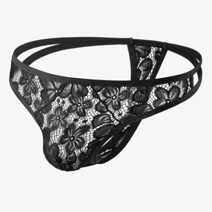 Strappy See-through Lace Thong - Image 9