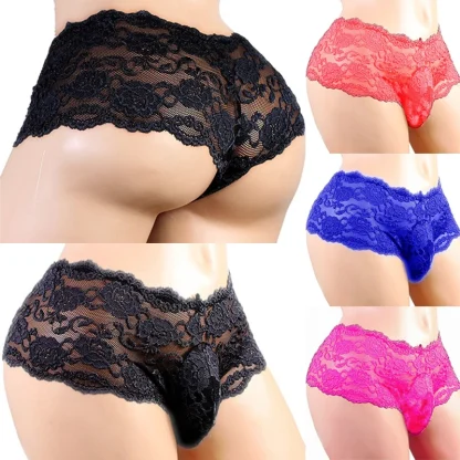 Sexy Men's Floral Lace Panties - Image 4
