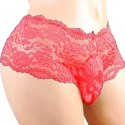 Sexy Men's Floral Lace Panties - Image 2