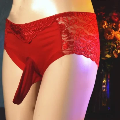 Mid Waist Floral Lace Panties - Image 10