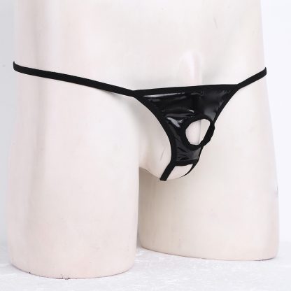 Shiny Black Crotchless G-string - Image 3