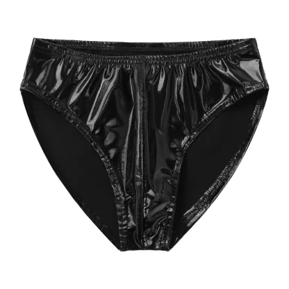 Faux Leather Glossy Brief - Image 5