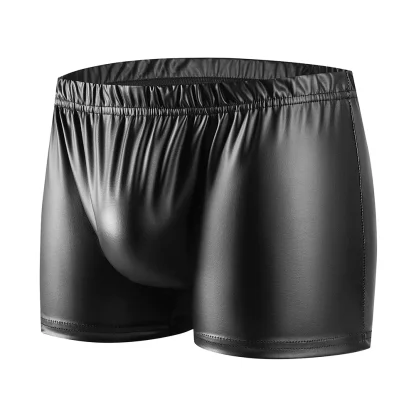 Elastic Waist Faux Leather Boxer Brief - Image 3