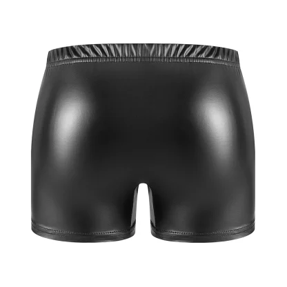 Elastic Waist Faux Leather Boxer Brief - Image 4