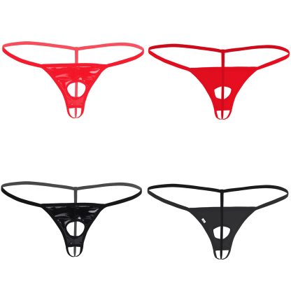 Shiny Black Crotchless G-string - Image 8