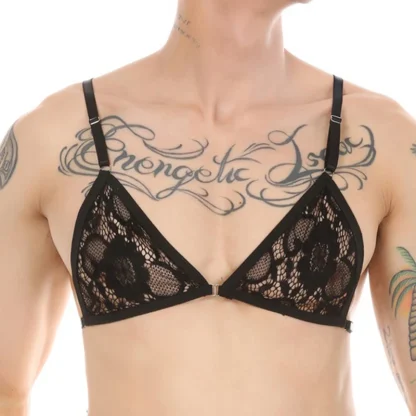 See-through Lace Triangle Bra - Image 8