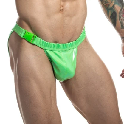Dark Iridescent Faux Leather Brief - Image 2