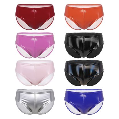 Faux Leather Glossy Brief - Image 10