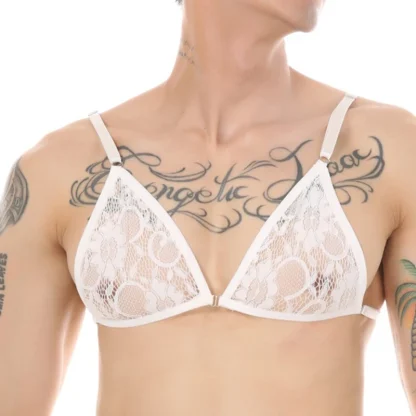 See-through Lace Triangle Bra - Image 9